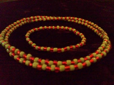 African beads comes in different colours like white, black, green, red, yellow, blue, brown. . Red and green beads santeria